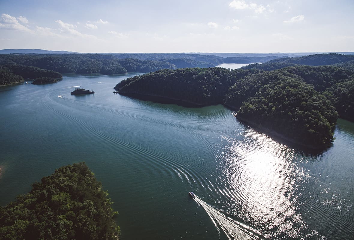 Aerial view of the water