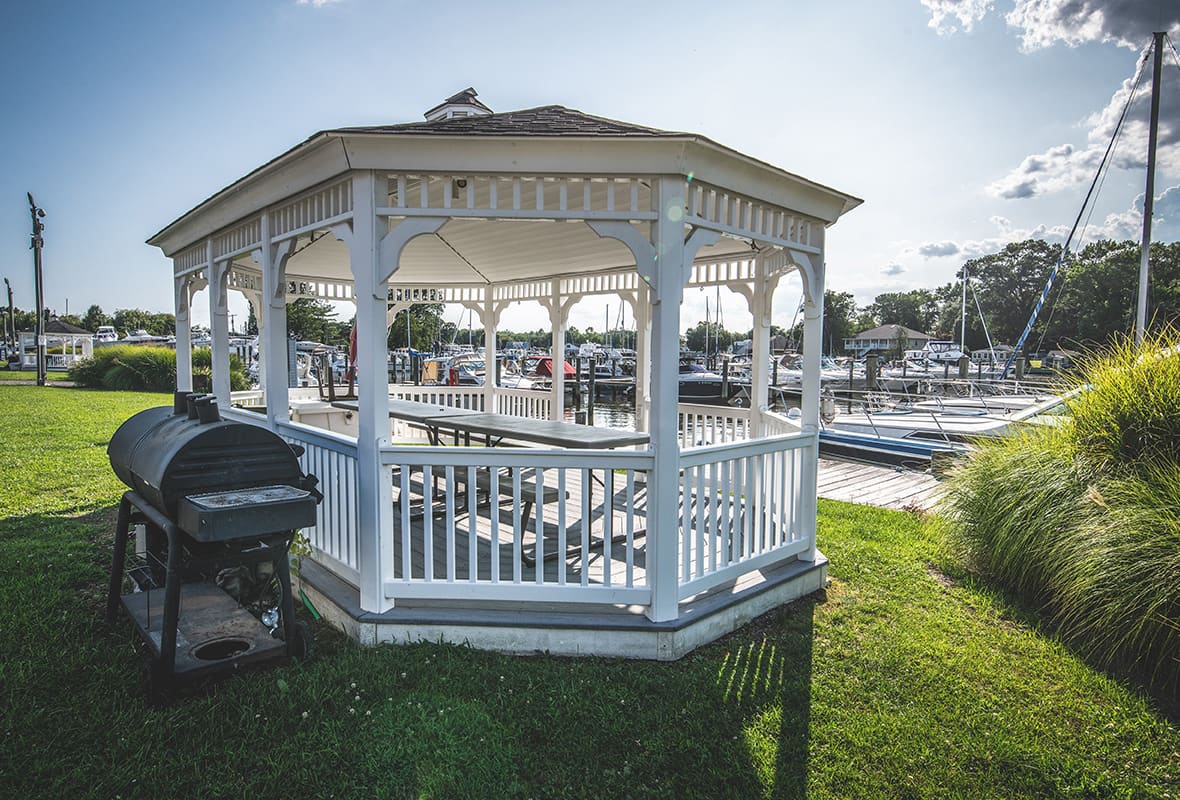 Picnic area by dock