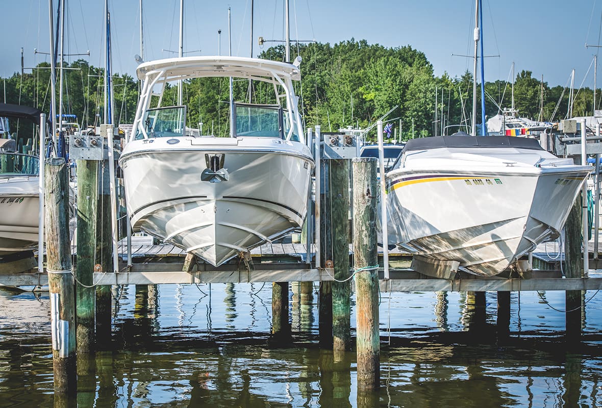 Boats being stored