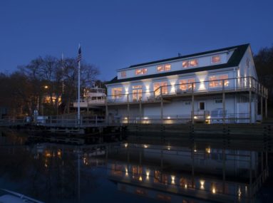 main marina building at safe harbor great island