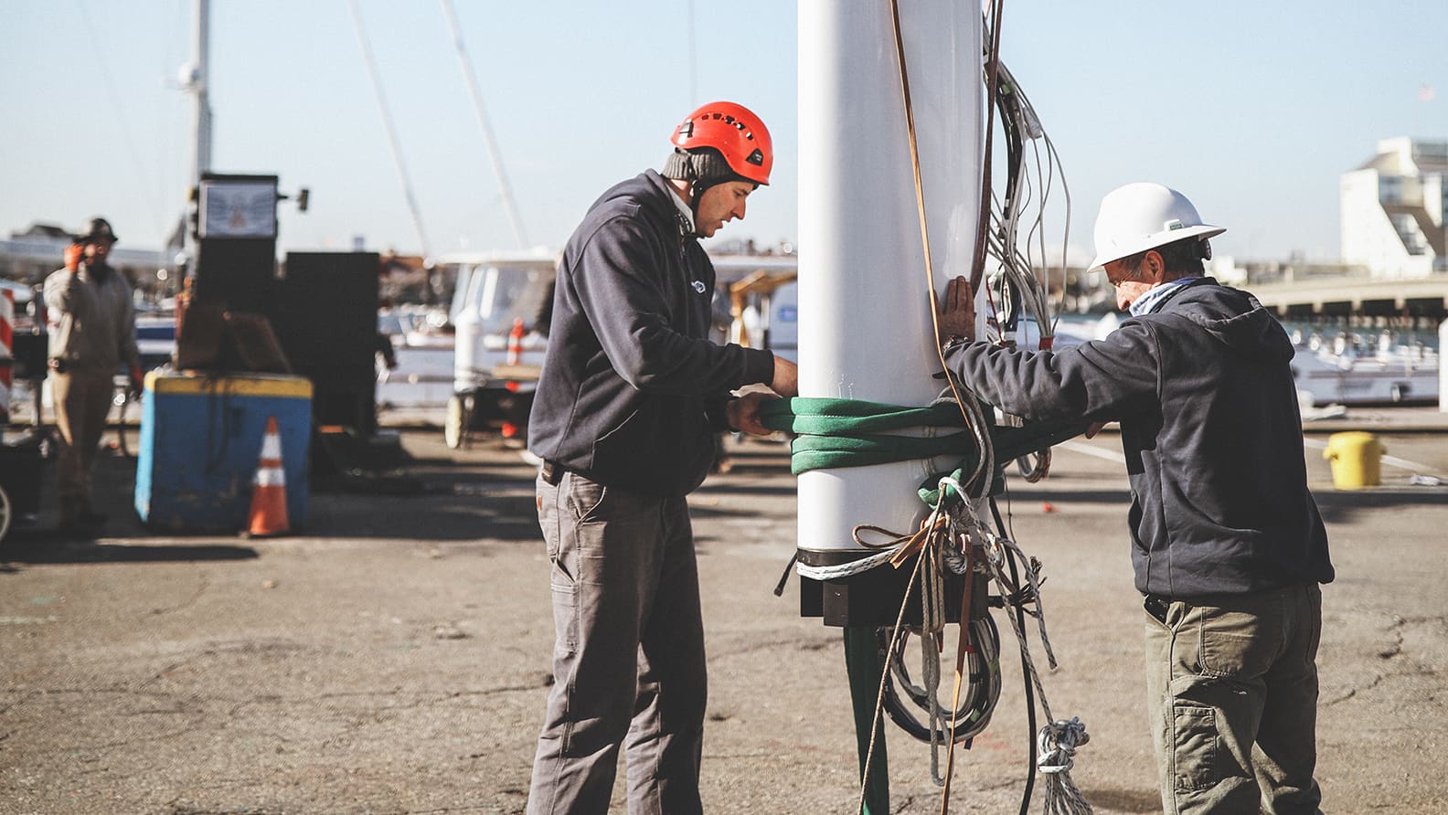 repairing mast