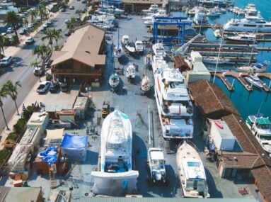 aerial view of safe harbor shelter island
