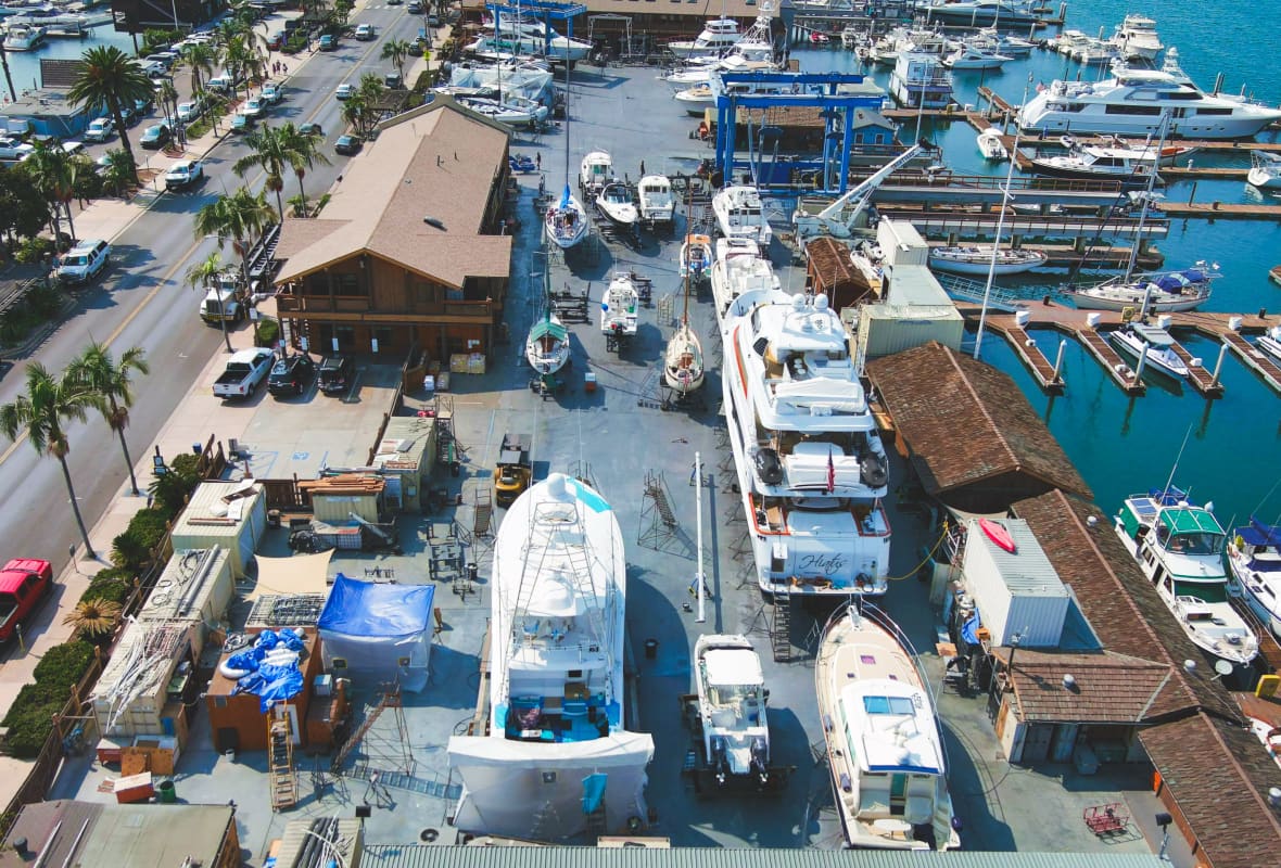 aerial view of safe harbor shelter island