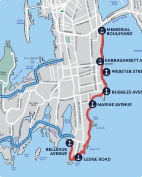 mapa del paseo por el acantilado