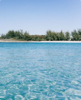 clear blue water