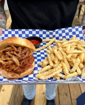 sandwich and fries
