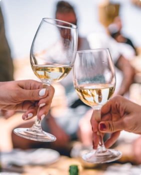 two wine glasses