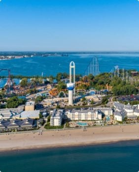 amusement park and beach