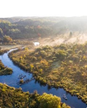 hills and river