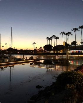 marina at dusk