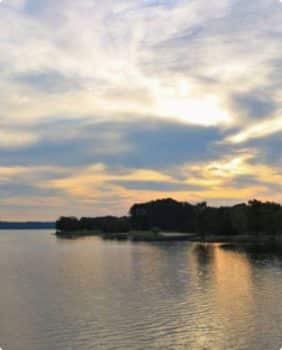 cloudy sunset and water
