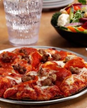 pizza and salad