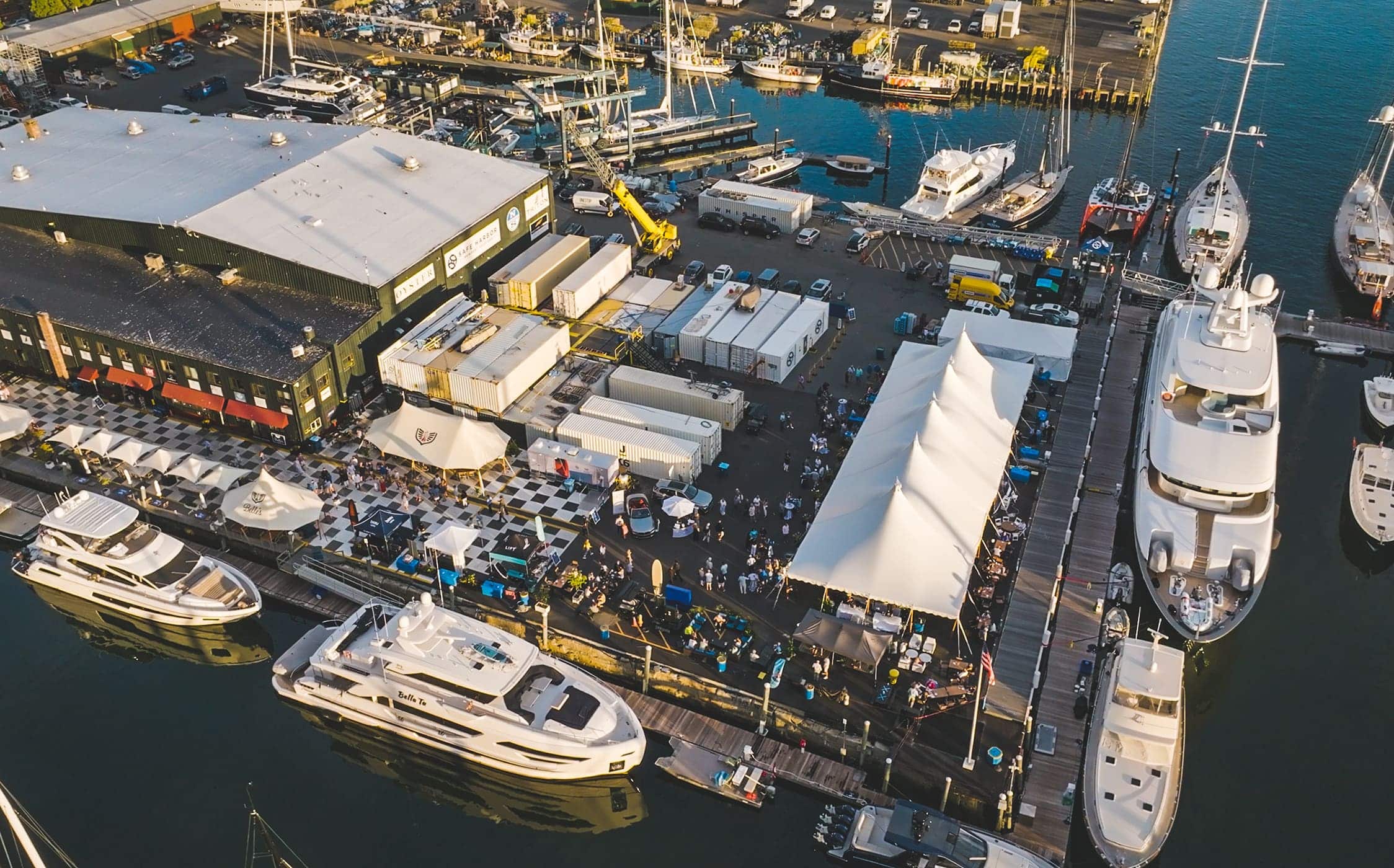 aerial view of dock