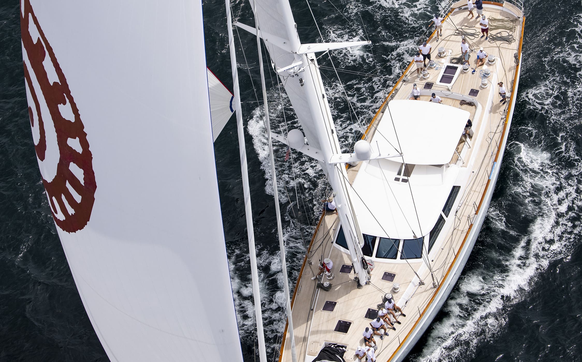 high angle of boat in water