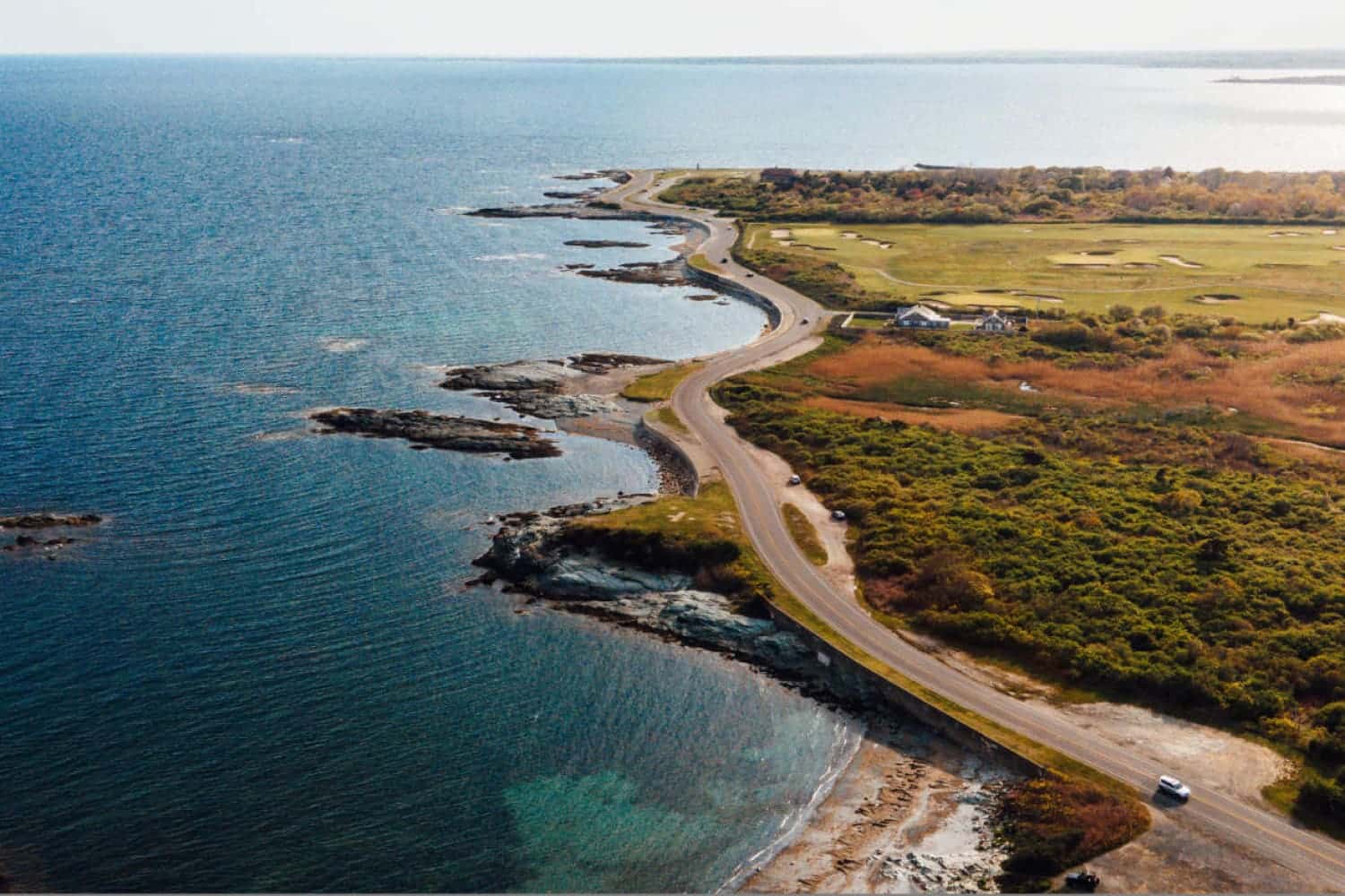 road along the shoreline
