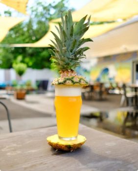 pint of beer and pineapple