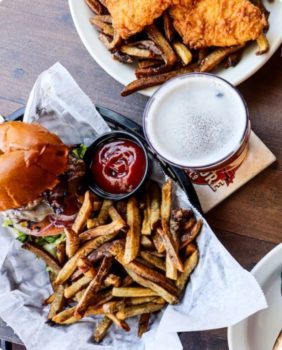 burger and fries