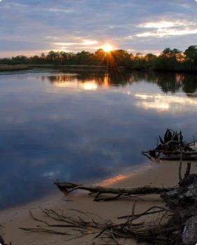 sunset with calm water