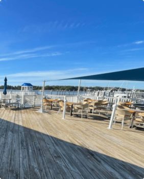outdoor dining patio at the green bean