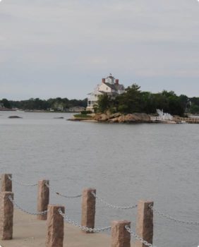 large house on a point of an island