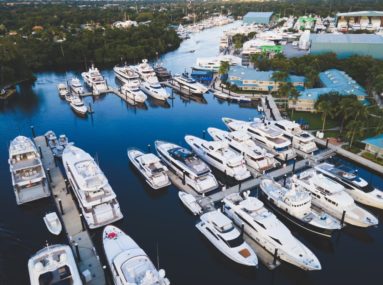 aerial view of marina