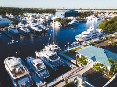 aerial view of marina