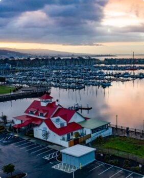 marina at sunset