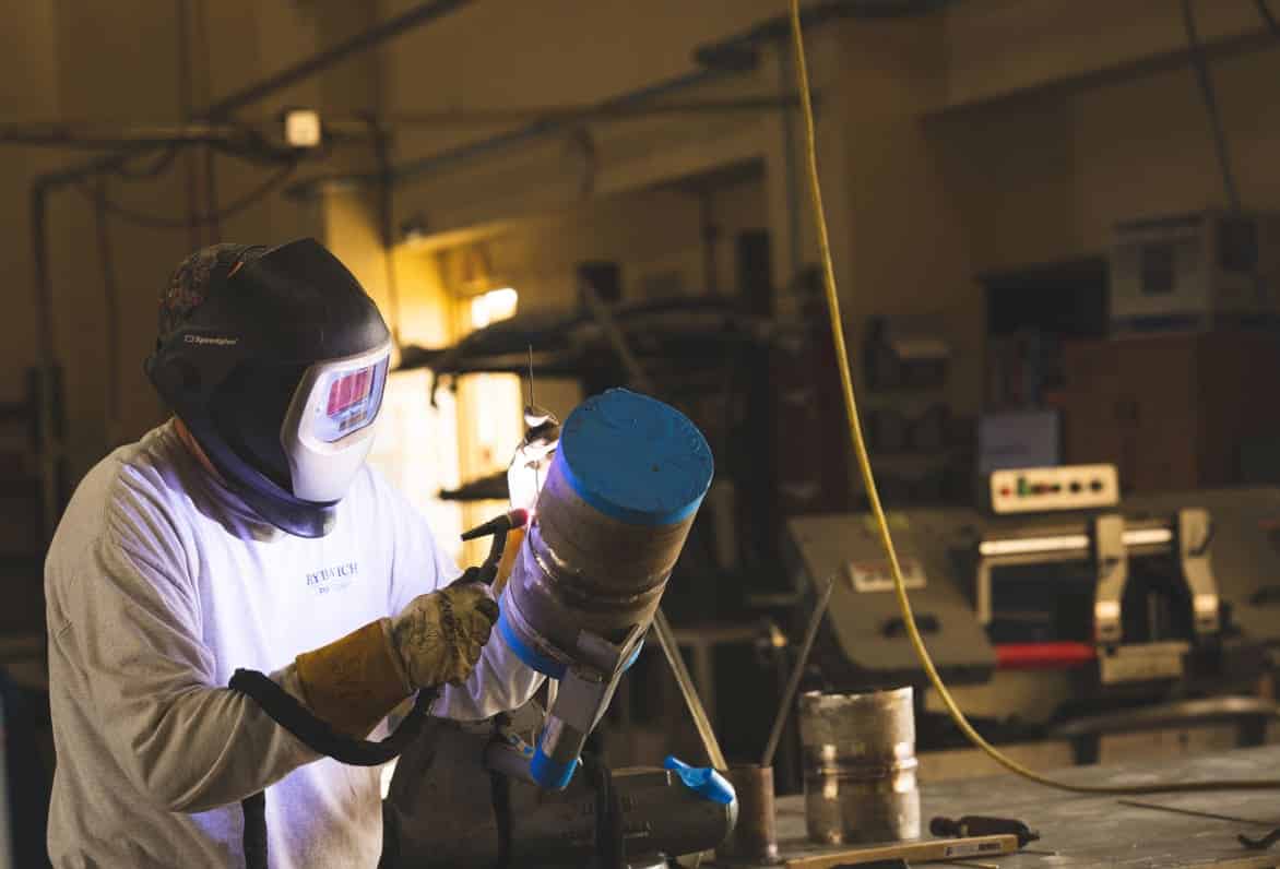 person welding