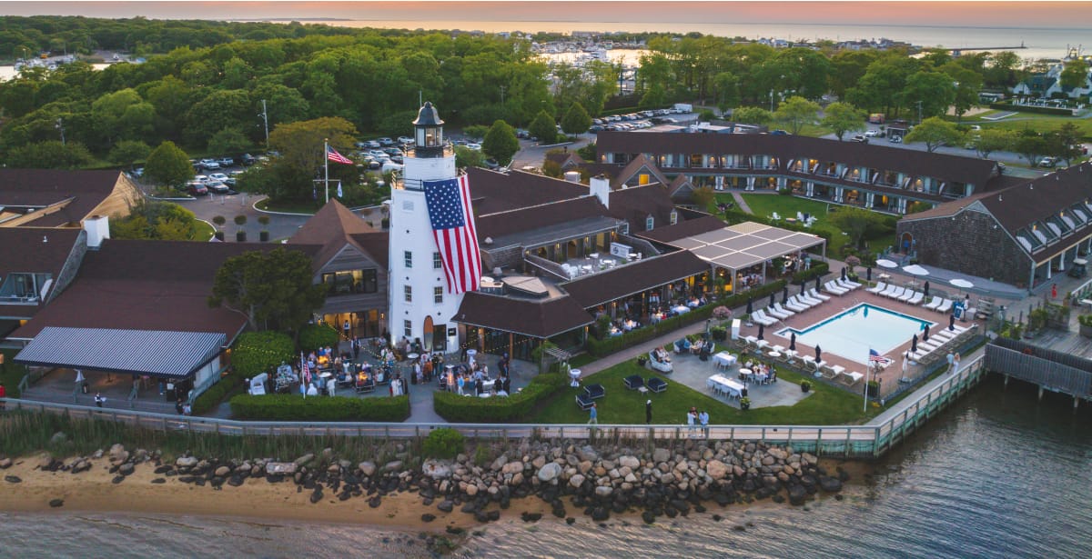 El Club Náutico de Montauk visto desde arriba