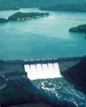 dam with water flowing out