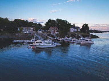 wide view of marina