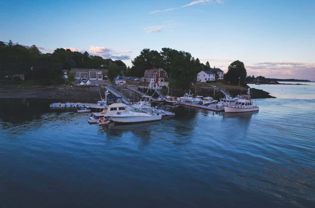 wide view of marina